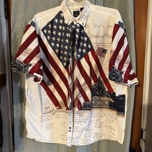 Lot Of 3Cotton Traders Sport American Flag Declaration Of Independence Shirt XXL